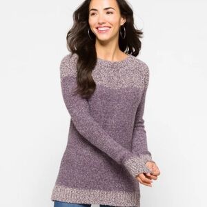 Fate Clairina Textured Sweater women’s size Small s purple colorblock cozy